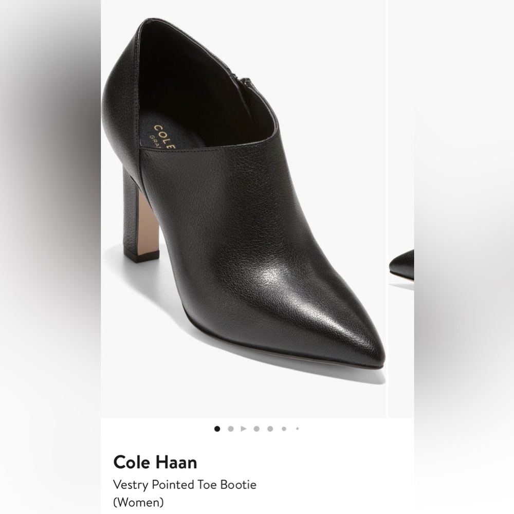 Cole Haan heeled black booties worn 2x.

• 3" heel
• Cushioned footbed